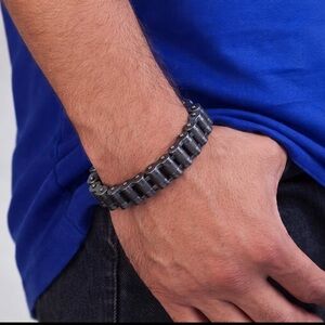 Men's Heavy Duty Stainless Steel Chain Link Bracelet Motorcycle style 8.5”